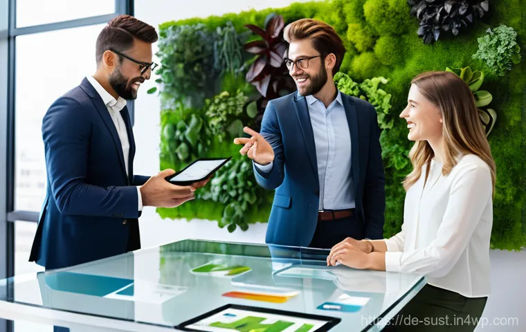 지속 가능한 소비를 위한 리더십 훈련 프로그램 - **Visionary Leader Guiding Green Transformation**
    An inspiring, diverse CEO (wearing a smart, mo...