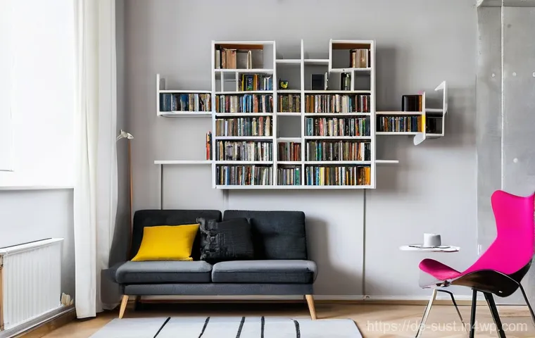 지속 가능성을 고려한 전자기기 업사이클링 - **Upcycled Laptop Bookshelf in a Modern German Apartment**
    A wide-angle, brightly lit shot of a ...